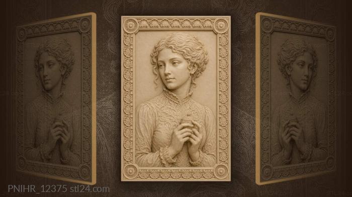Pandora holding the fateful box 3d STL model