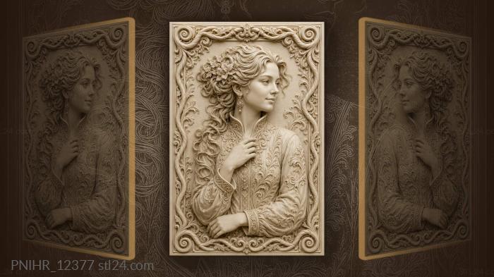 Elegant lady with gentle smile 3d STL model