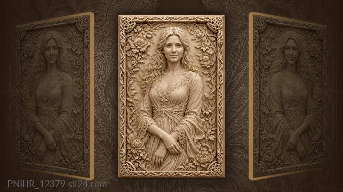 Aphrodite amid floral ornament 3d STL model
