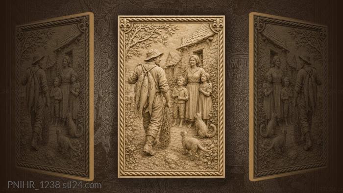 Carrying three fish home to family 3d STL model