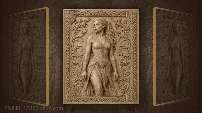 Boudicca amid Celtic knotwork 3d STL model
