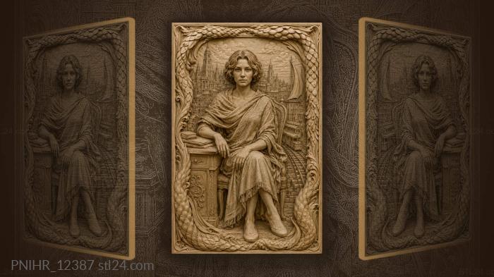 Virginia Woolf amid an imagined city 3d STL model