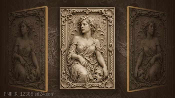 Faina Ranevskaya with a theatre mask 3d STL model