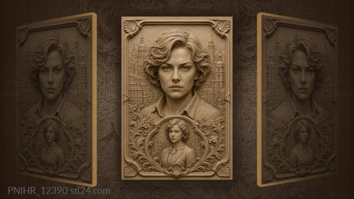 Anna Akhmatova against the city towers 3d STL model