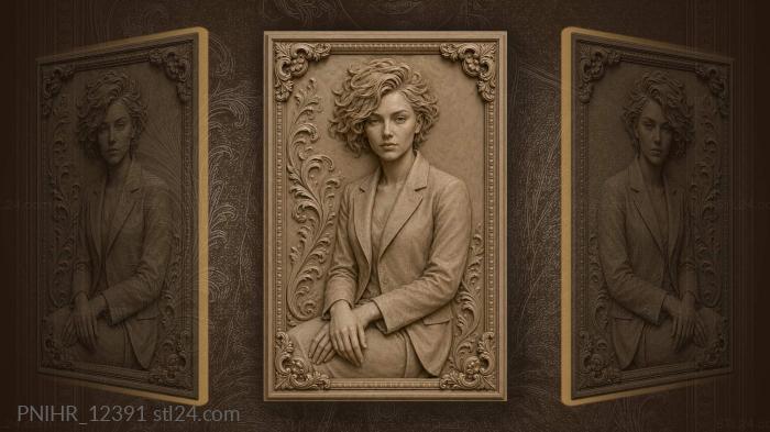 Coco Chanel with clasped hands 3d STL model