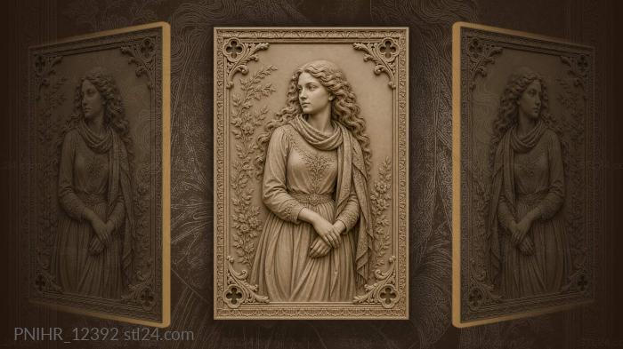 Alyonushka in a floral shawl 3d STL model