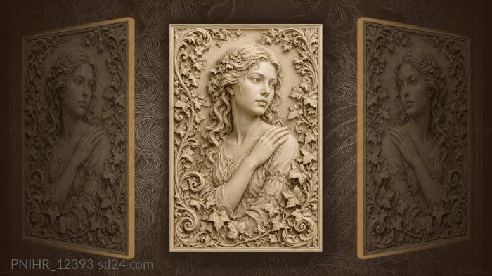 Daphne in an ivy wreath 3d STL model