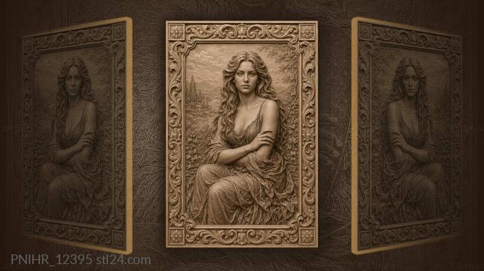 Mona Lisa with crossed arms 3d STL model