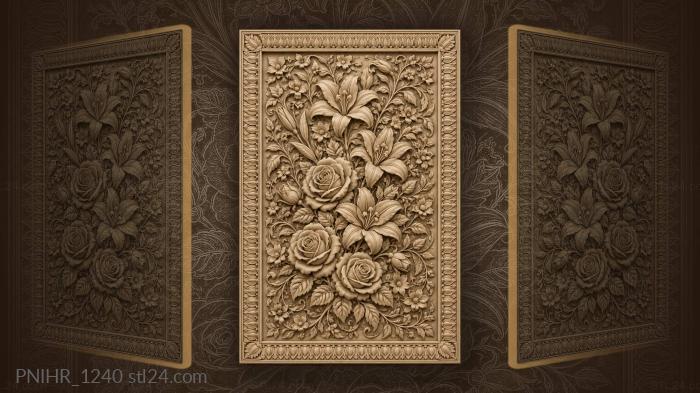 Roses and lilies in one cluster 3d STL model