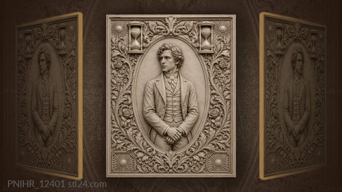 Eugene Onegin among roses and hourglasses · Friedrich Schiller 3d STL model