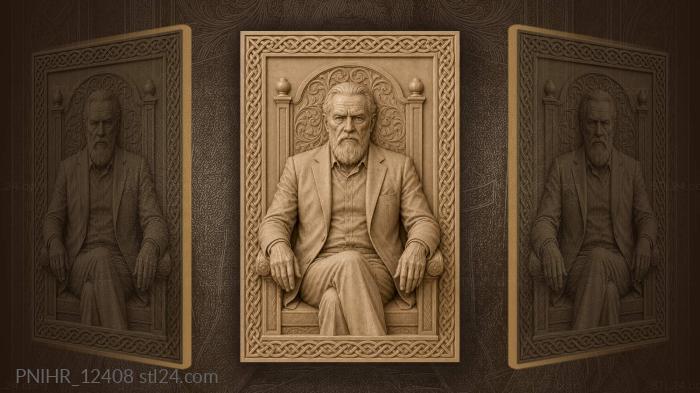 Karl Marx seated in an armchair 3d STL model