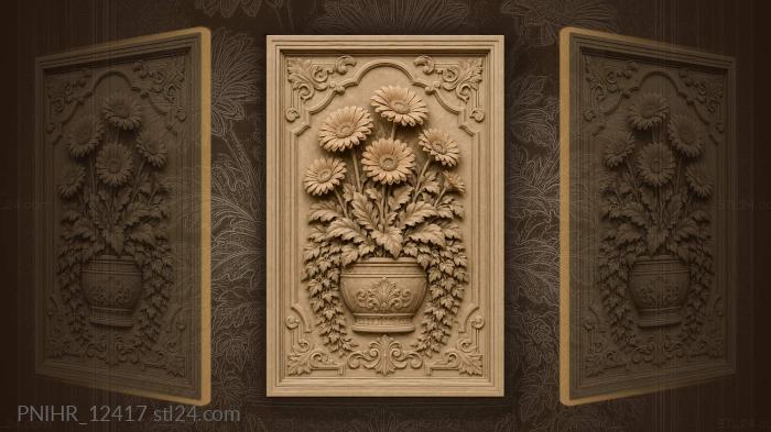 Pink gerberas in terracotta pot 3d STL model