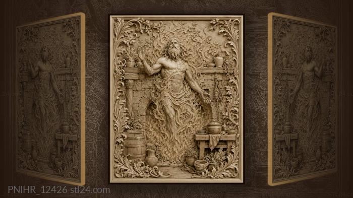 Fire spirit with rustic still life 3d STL model