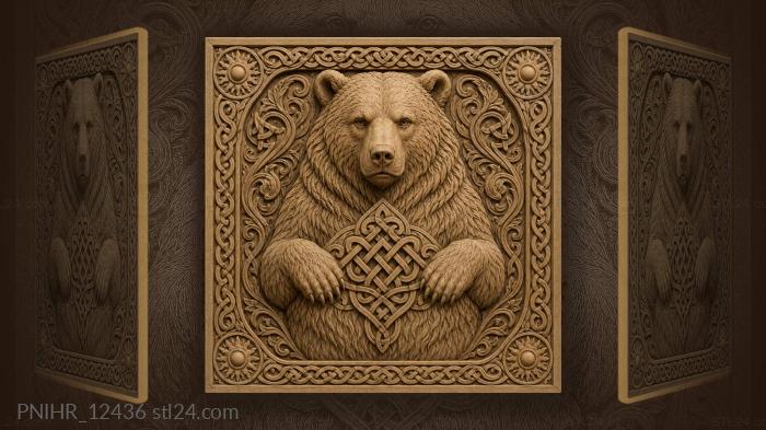 Bear with knotwork on his chest 3d STL model