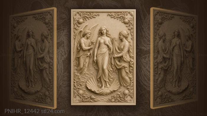 Angel seashell mother serene offering 3d STL model