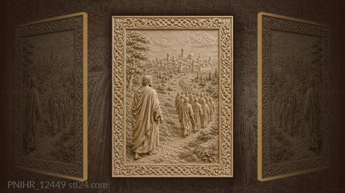 Cloaked man meeting the approaching travellers 3d STL model