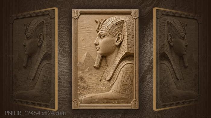 Egyptian sphinx and desert landscape 3d STL model