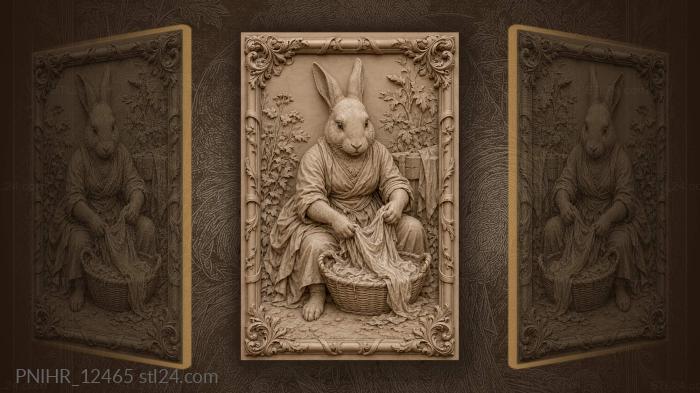 Rabbit gentleman doing laundry now 3d STL model