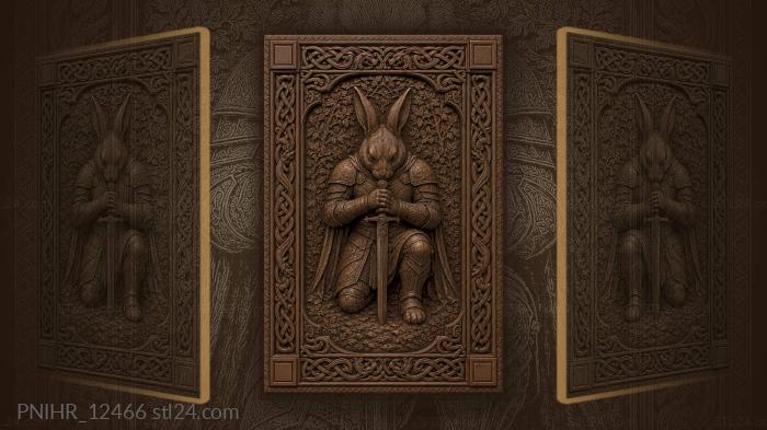 Noble rabbit knight in armor 3d STL model