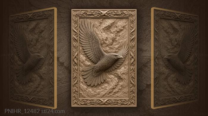 Raven soaring through stormy skies 3d STL model