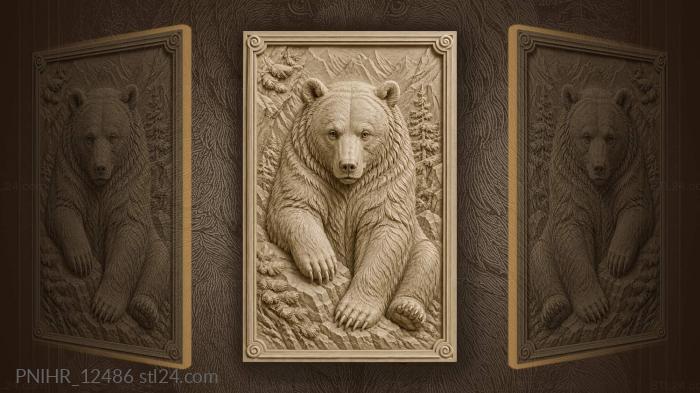 Majestic bear head watchful presence 3d STL model