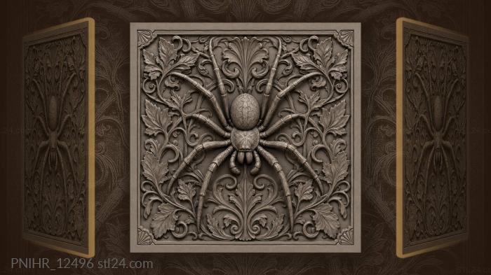 Spider among vine tendrils 3d STL model