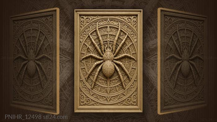 Spider inside concentric rings 3d STL model