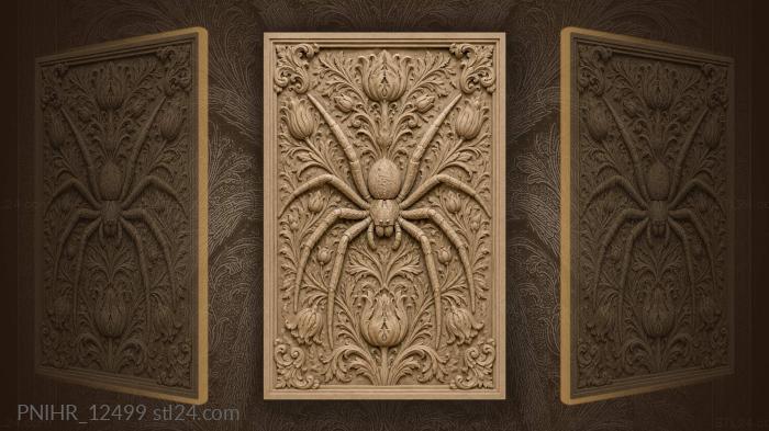 Spider with elegant tulip blossoms 3d STL model