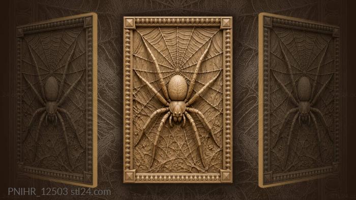 Spider emerging from the depths of its web 3d STL model