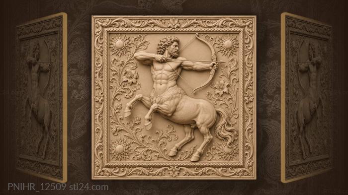 Centaur archer with floral ornaments 3d STL model