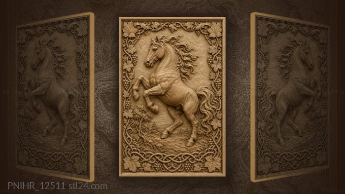 Wild horse among the vines 3d STL model