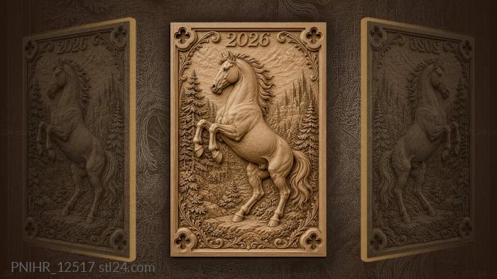 Wild horse and distant city 3d STL model