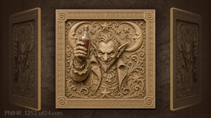 Mischievous fellow with moonlit drink 3d STL model