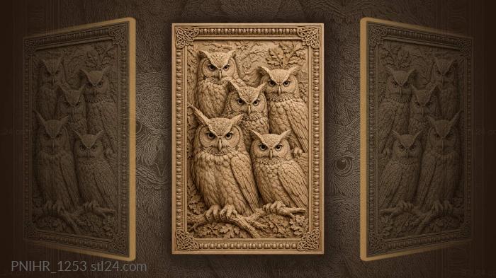 Wise owls in layered flight 3d STL model