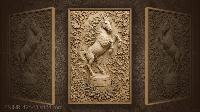 Wild horse with leafy barrel 3d STL model