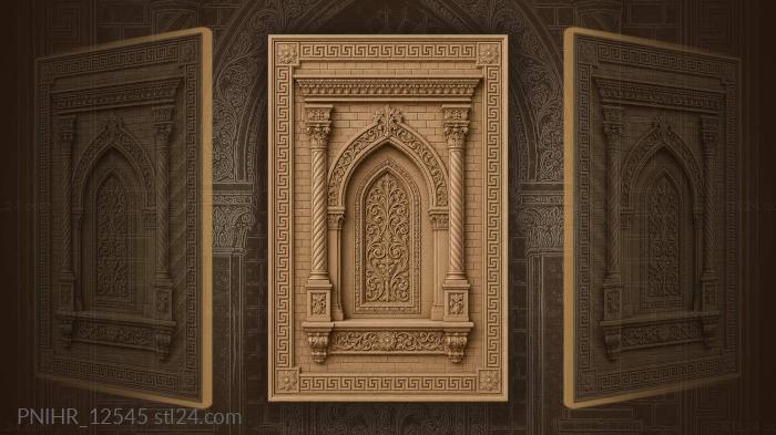 Gothic arch in brickwork setting 3d STL model