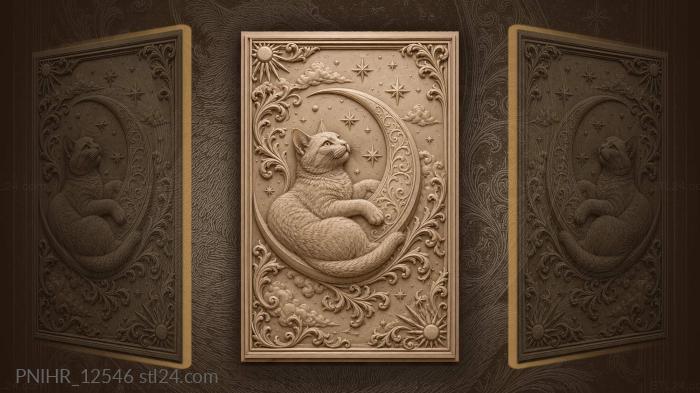 Lunar cat among the stars 3d STL model