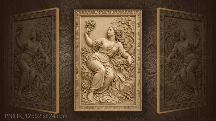 Reclining lady holding small bouquet 3d STL model
