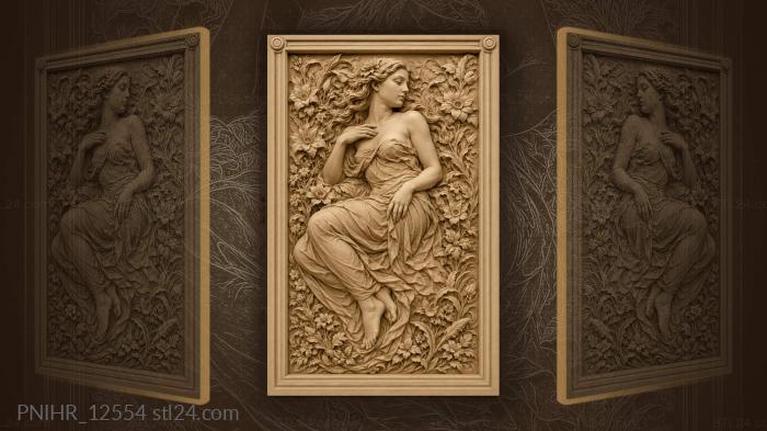 Beauty sinking into thick foliage 3d STL model