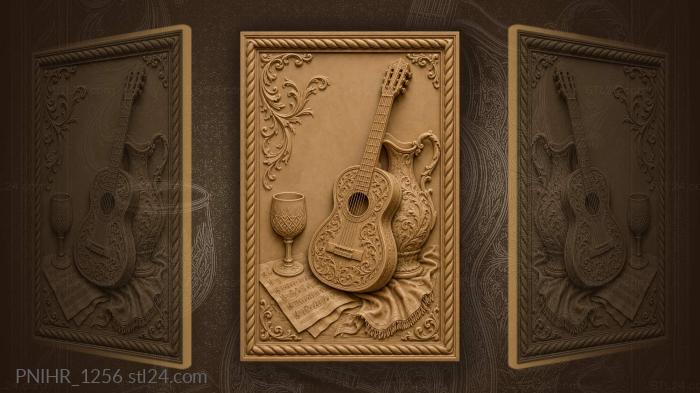 Guitar pitcher music still life 3d STL model