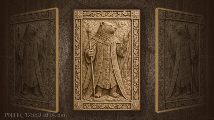 Royal bear with city backdrop 3d STL model