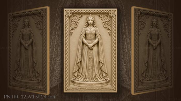 Lady standing on a round plinth 3d STL model