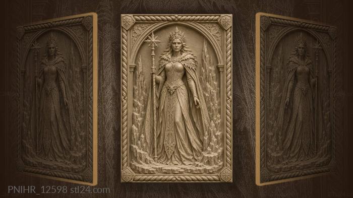 Ruler with star staff among ice crags 3d STL model