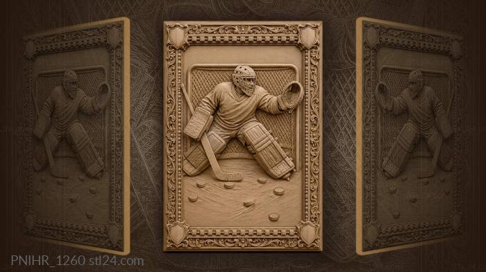 Hockey goalie defending the net 3d STL model