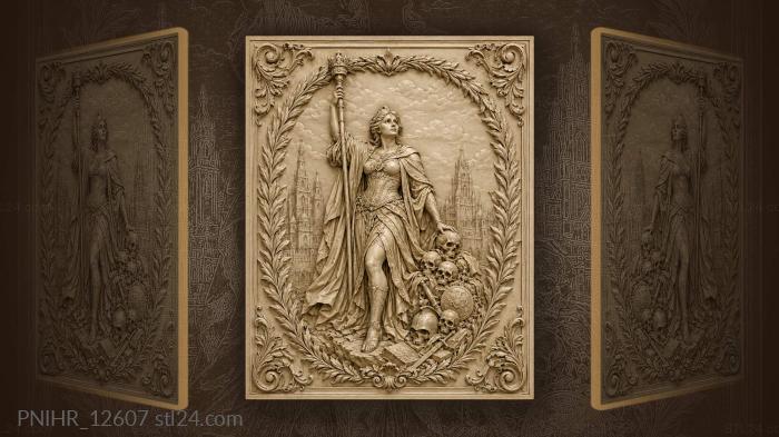 Queen with staff and skulls 3d STL model