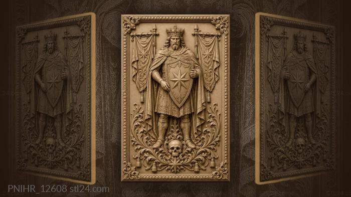 Crowned figure with star and skull 3d STL model