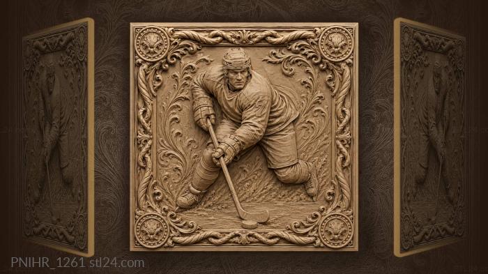 Hockey player in active game moment 3d STL model