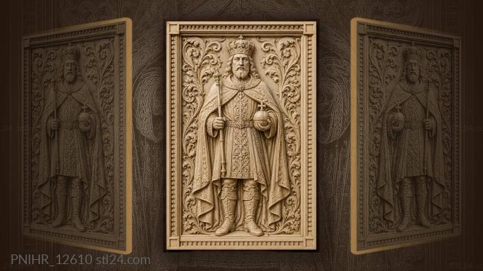Royal portrait with floral ornaments 3d STL model