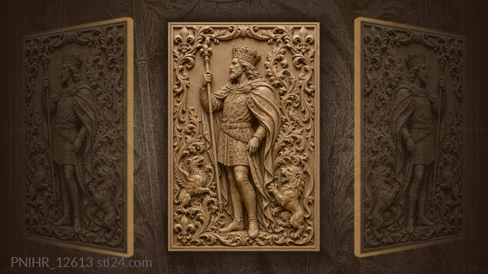 Royal portrait with floral frame 3d STL model