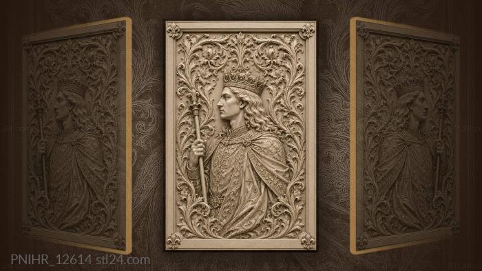 Royal portrait with floral surround 3d STL model